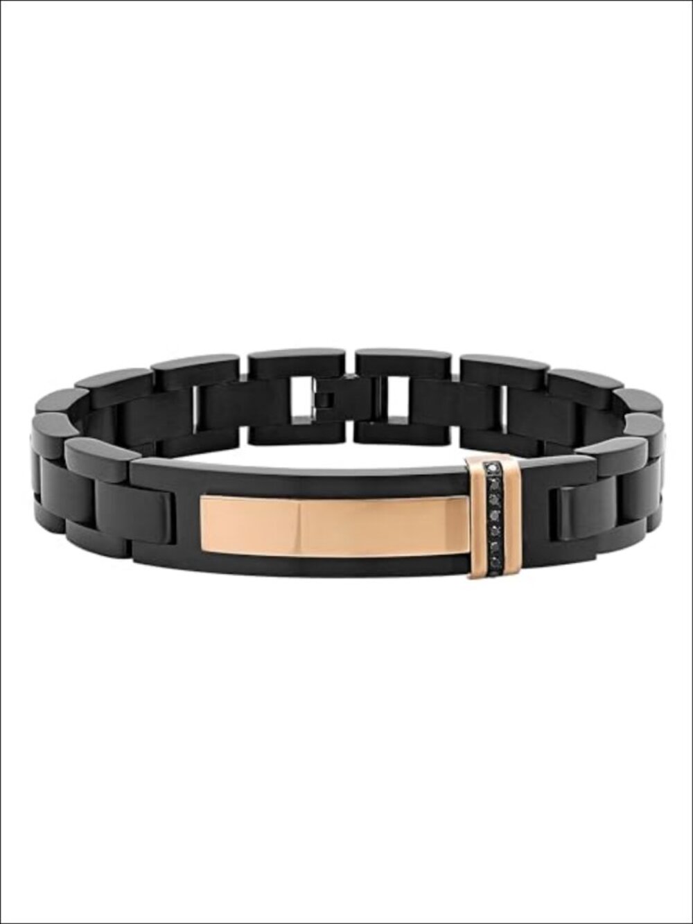 Stainless Steel ID Bracelet Men's Hypoallergenic Fold Over Clasp 8.75"
